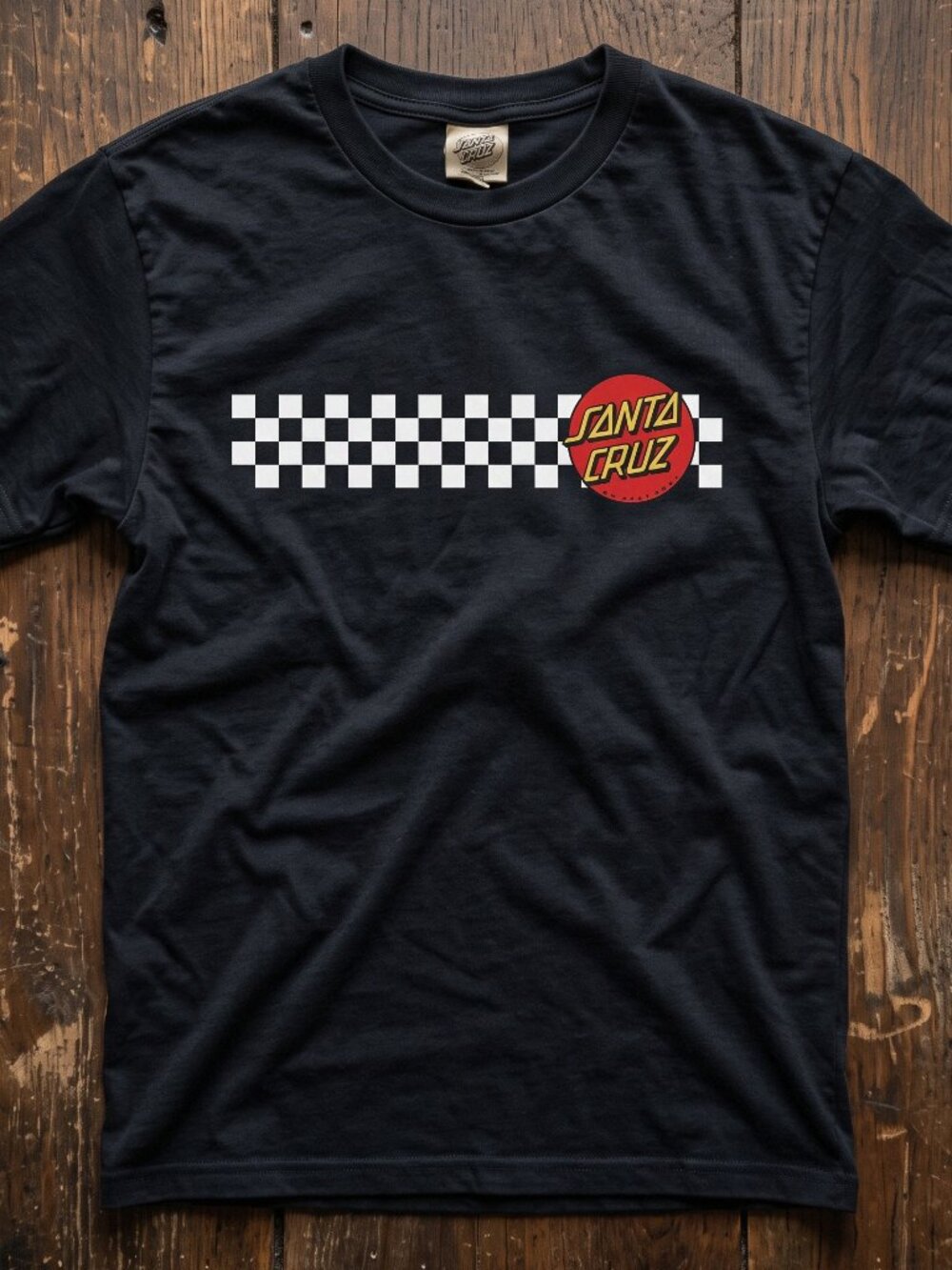 Santa Cruz Checkerboard Logo Skateboard Tee Vintage Streetwear Shirt Reprint